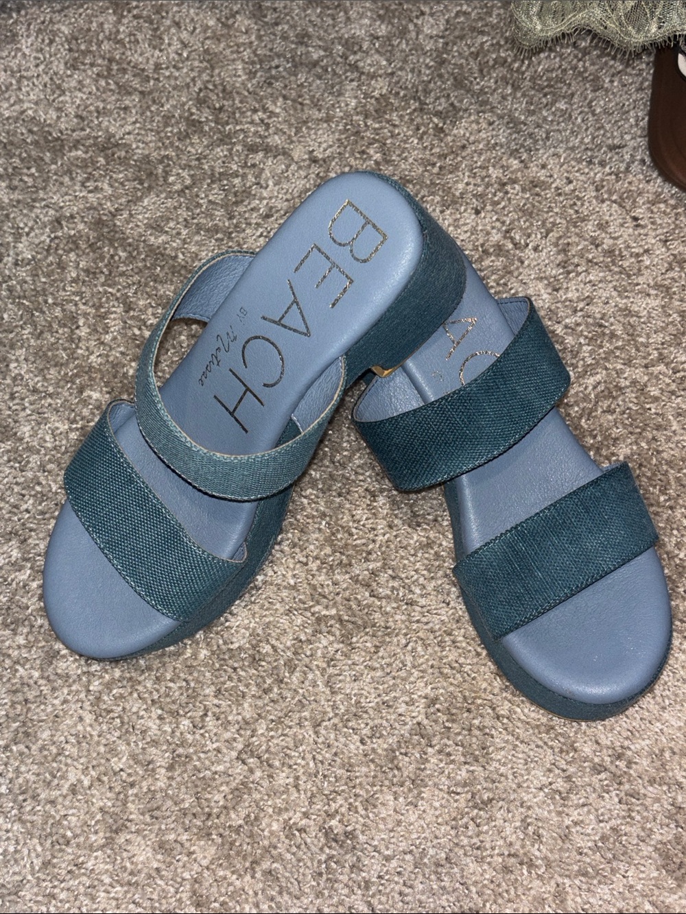 Beach by Matisse Wedge Sandals in blue US 8M Like New